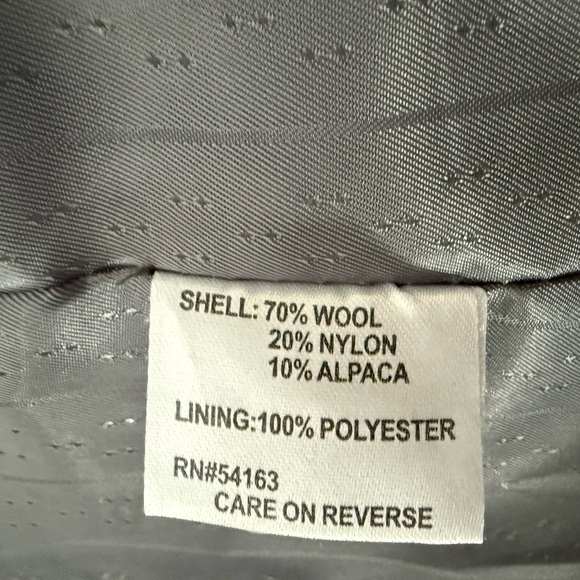 Calvin Klein Wool Alpaca Shawl Collar Wrap Coat Gray Size 4 Belted Classic - Picture 5 of 6